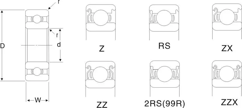 Hot Sale Wheel Bearing 6002 2RS Deep Groove Ball Bearing